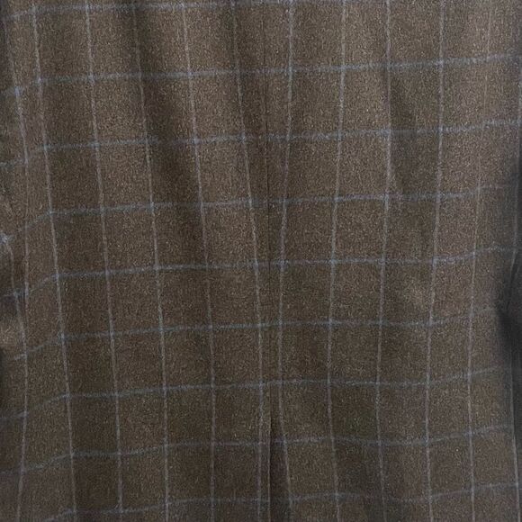 CAMBRIDGE Cashmere Button Front Blazer Jacket Sport Coat Brown Blue 48R - Picture 8 of 11